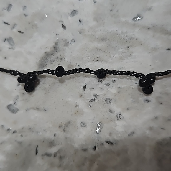 Long Black Threaded and Beaded Necklace - Picture 5 of 7